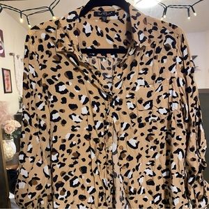 Cheetah print button down